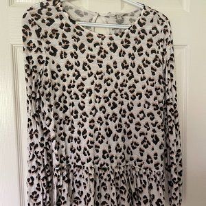 Lucky Brand Long-Sleeved Top - Cream/Black/Tan (Small)